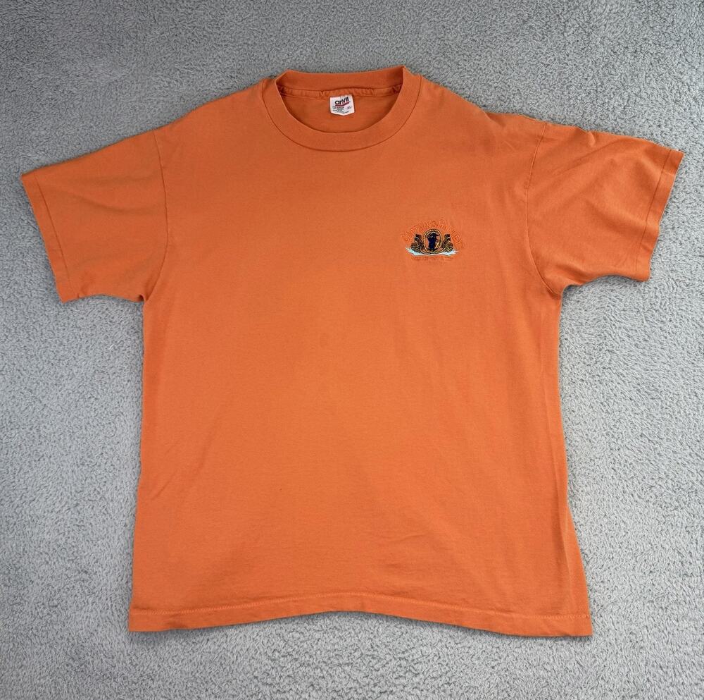 Vtg T Shirt Single Stitch Made In USA Anvil Ocean City Embroided Sz XL